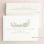 "Engraved Flowers" - Save the Dates in Golden by Phrosné Barwood - FREE Recipient Addressing