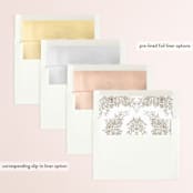 "Engraved Flowers" - Save the Dates in Golden by Phrosné Barwood - Envelope Liner Options