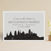 "Big City - Philadelphia" - Save the Dates in Light Taupe by Hooray Creative - Front