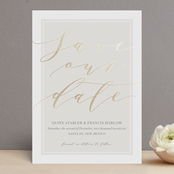 "Luxe Cream" - Save the Dates in Golden Cream by Kaydi Bishop - Front