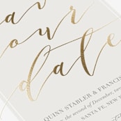 "Luxe Cream" - Save the Dates in Golden Cream by Kaydi Bishop - Detail