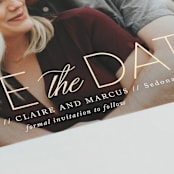 "Simply Stated" - Save the Dates in Quartz by Jennifer Postorino - Detail