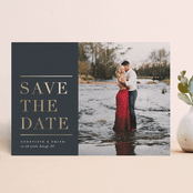 "Modern distinction" - Save the Dates in Charcoal by Stacey Meacham - Front
