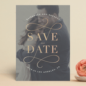 "swirl" - Save the Dates in Blush by Leah Bisch - Front