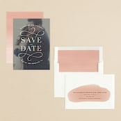 "swirl" - Save the Dates in Blush by Leah Bisch - Assembled