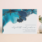 "Modern Tide Pools" - Save the Dates in Turquoise by Erin Deegan - Front