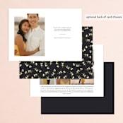 "Greenery Crown" - Save the Dates in Navy by Susan Moyal - Back of Card Options