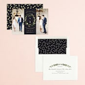 "Greenery Crown" - Save the Dates in Navy by Susan Moyal - Assembled