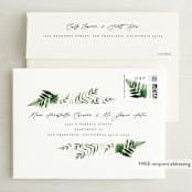 "Framed in Ferns" - Save the Dates in Snow by Kristie Kern - FREE Recipient Addressing