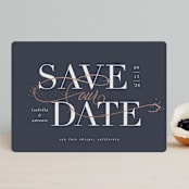 "Isabella" - Save the Dates in Navy by Leah Bisch - Front
