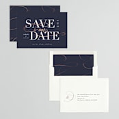 "Isabella" - Save the Dates in Navy by Leah Bisch - Assembled