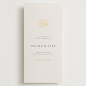 "Simple Seashell" - Save the Dates in Sand by Hannah Bowman - Front
