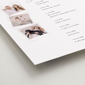 "polaroids" - Schedule Signs in Pearl by Lori Wemple - Detail