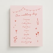 "Party On!" - Schedule Signs in Sangria Spark by Zove Ahhh - Front