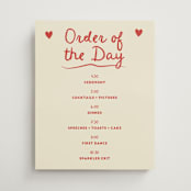 "Big Heart Wedding" - Schedule Signs in Cherry by Ani Somi - Front