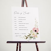 "Timeless Blooms" - Schedule Signs in Peony by Susan Moyal - In Use