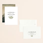"Olive Branch" - Save the Dates in Olive by Wildfield Paper Co - Assembled
