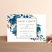 "Watercolor Delight" - Save the Dates in Indigo by Petra Kern - Front