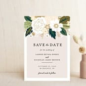 "Classic Floral" - Save the Dates in Cream by Alethea and Ruth - Front