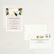 "Classic Floral" - Save the Dates in Cream by Alethea and Ruth - Assembled