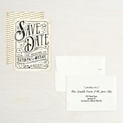 "Inked" - Save the Dates in Parchment by GeekInk Design - Assembled