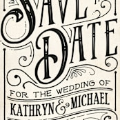 "Inked" - Save the Dates in Parchment by GeekInk Design - Detail