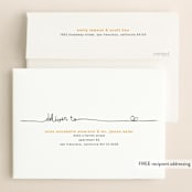 "The Happy Couple" - Save the Dates in Tangerine by R studio - FREE Recipient Addressing