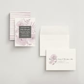 "Watercolor Floral" - Save the Dates in Lilac by Jill Means - Assembled