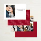 "A Faraway Destination" - Save the Dates in Cranberry by bumble ink - Back of Card Options