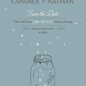 "Fireflies" - Save the Dates in Cornflower by Paige Rothhaar - Detail