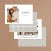 "Modern offset" - Save the Dates in Cream by Stacey Meacham - Back of Card Options