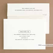 "Modern offset" - Save the Dates in Cream by Stacey Meacham - FREE Recipient Addressing