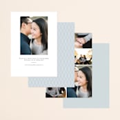 "Minimalism" - Save the Dates in Ivory by Shannon Chen of Four Wet Feet Studio - Back of Card Options