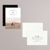"Squared" - Save the Dates in Onyx by Hooray Creative - Assembled