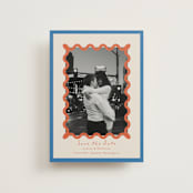 "Party Squiggle" - Save the Dates in Papaya by Blustery August - Front