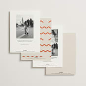 "Party Squiggle" - Save the Dates in Papaya by Blustery August - Back of Card Options