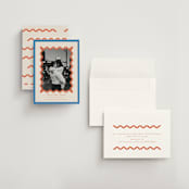 "Party Squiggle" - Save the Dates in Papaya by Blustery August - Assembled