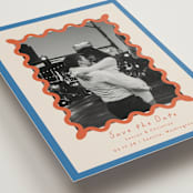 "Party Squiggle" - Save the Dates in Papaya by Blustery August - Detail
