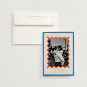 "Party Squiggle" - Save the Dates in Papaya by Blustery August - Save the Date with Envelope