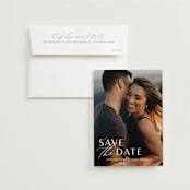 "Eloquent" - Save the Dates in Pearl by Jennifer Postorino - Save the Date with Envelope
