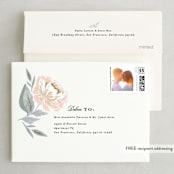 "Peony Floral Frame" - Save the Dates in Cornflower by Alethea and Ruth - FREE Recipient Addressing