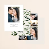 "Botanical Ring" - Save the Dates in Ivory by Susan Moyal - Back of Card Options