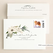 "Botanical Ring" - Save the Dates in Ivory by Susan Moyal - FREE Recipient Addressing