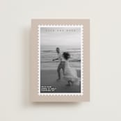 "Stamp" - Save the Dates in Taupe by Claire - Front