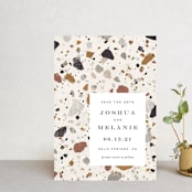 "Terrazzo" - Save the Dates in stone by Amy Payne - Front