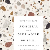 "Terrazzo" - Save the Dates in stone by Amy Payne - Detail
