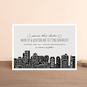 "Big City - Boston" - Save the Dates in Light Taupe by Hooray Creative - Front