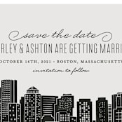 "Big City - Boston" - Save the Dates in Light Taupe by Hooray Creative - Detail