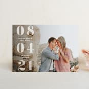 "We Found Love" - Save the Dates in Mist by Pixel and Hank - Front