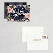 "Floral Vignette" - Save the Dates in Midnight by Kristen Smith - Assembled